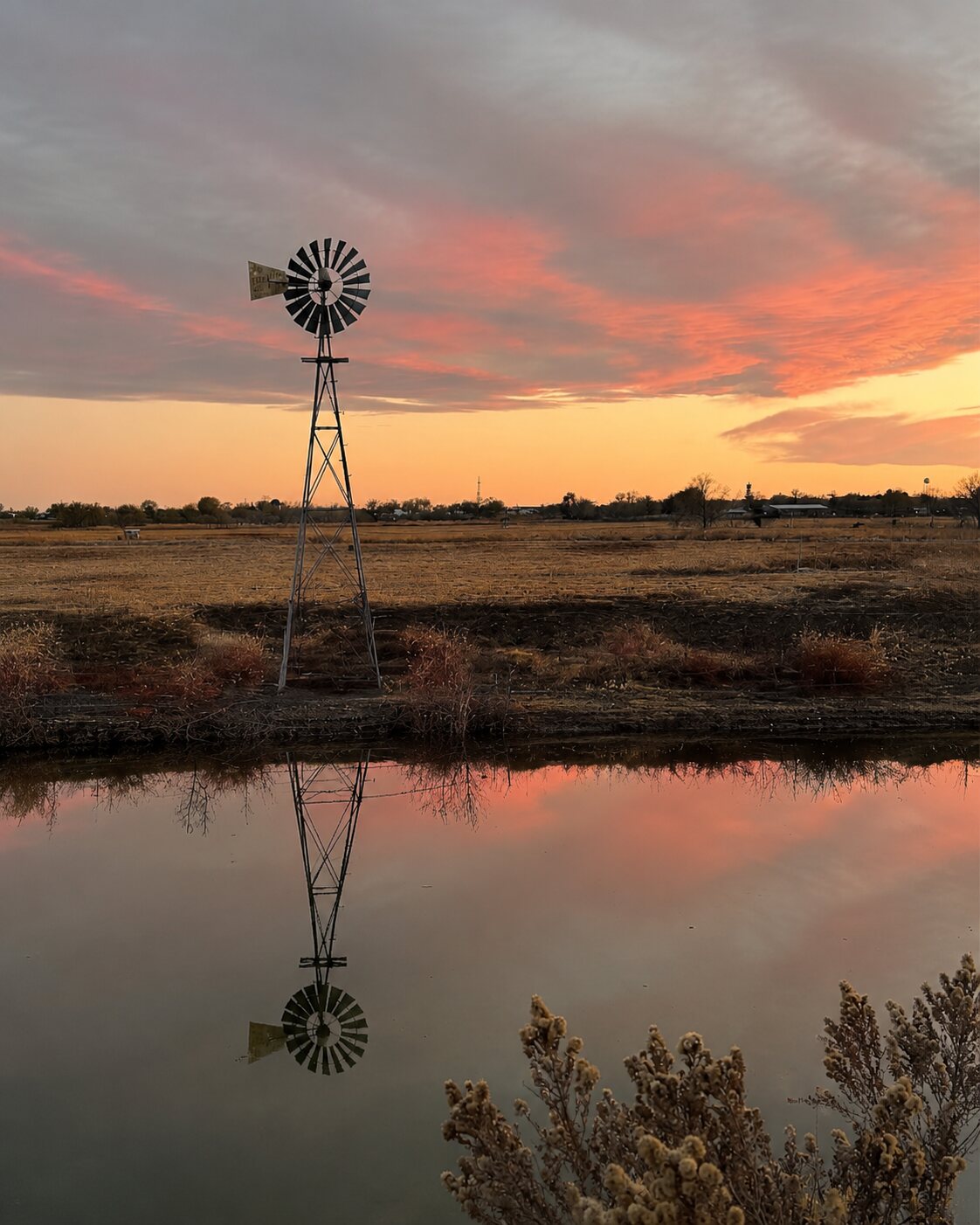 Sunset over the farm